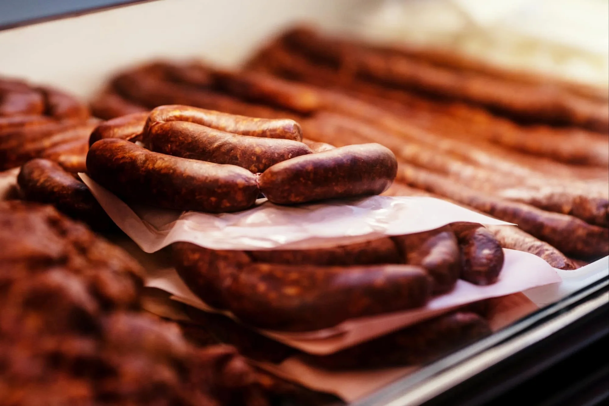 House sausage and butcher counter specialties at Carniceria Camargo